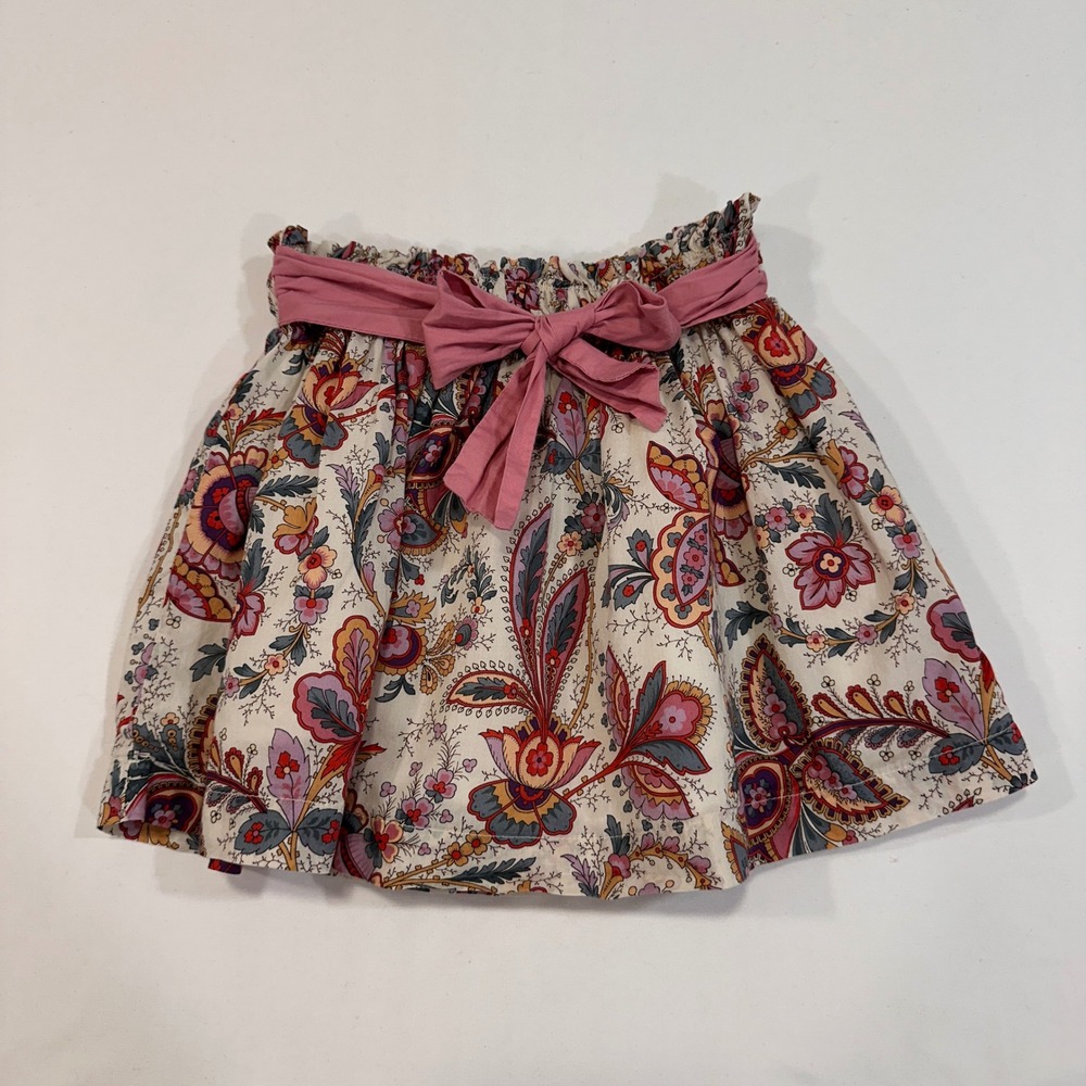 Edgehill Collection Floral Paisley Skirt Toddler Girls 3T Multicolor Bow | Boho‎